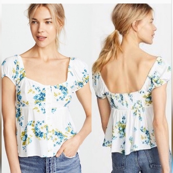 🆕️ Free People Bohemian Top with Elastic Smocked Back. - Picture 2 of 10